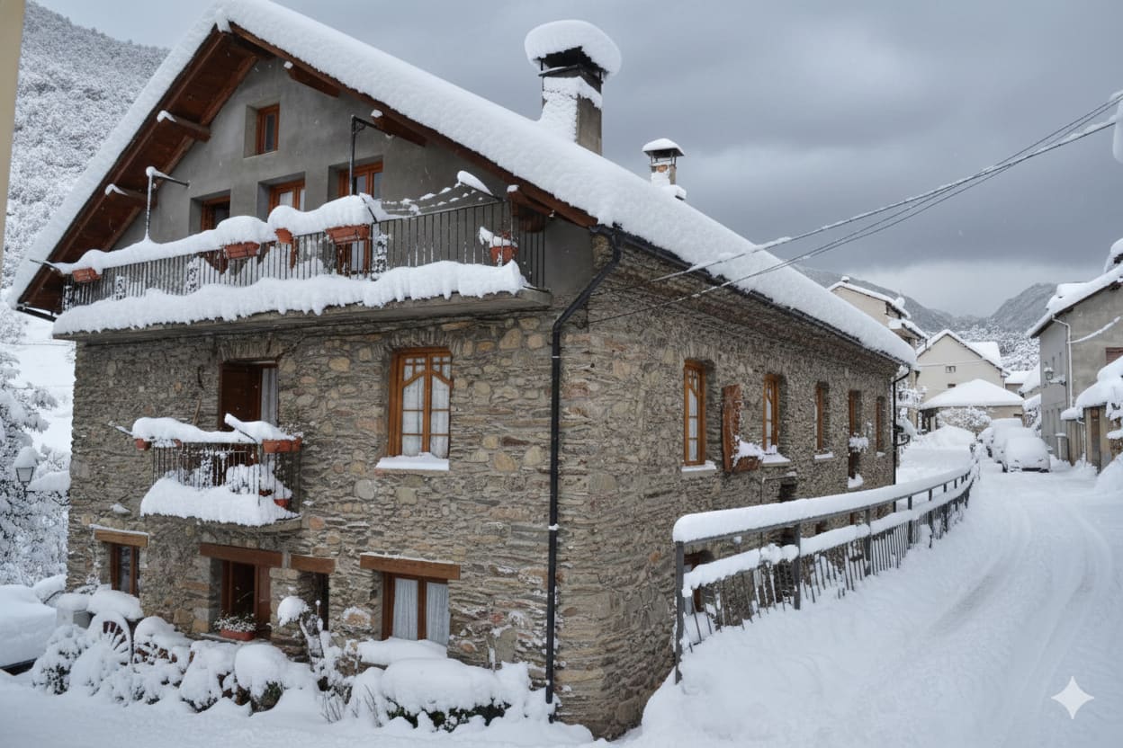 Casa Campaner amb neu
